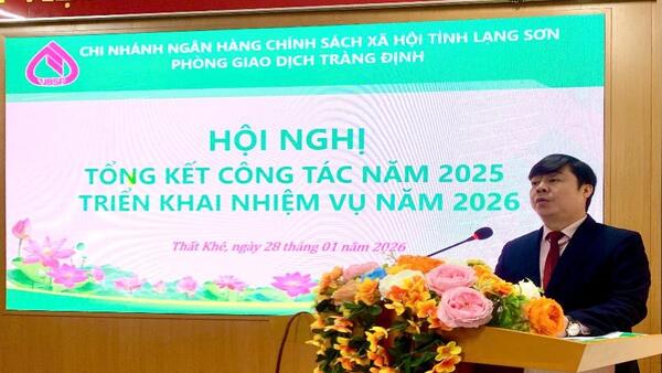 Phòng giao dịch Ngân hàng Chính sách xã hội Tràng Định tổ chức Hội nghị tổng kết công tác năm 2025, triển khai nhiệm vụ năm 2026