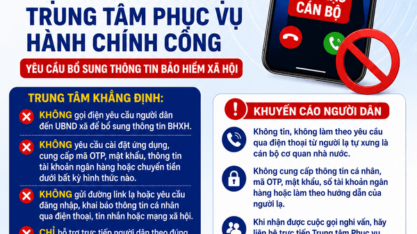 CẢNH BÁO THỦ ĐOẠN MẠO DANH CÁN BỘ TRUNG TÂM PHỤC VỤ HÀNH CHÍNH CÔNG XÃ THẤT KHÊ ĐỂ LỪA ĐẢO